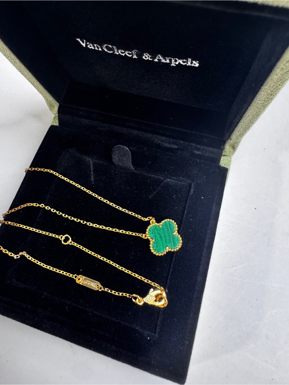 Van Cleef & Arpels Green Gold Clover Pendant Necklace